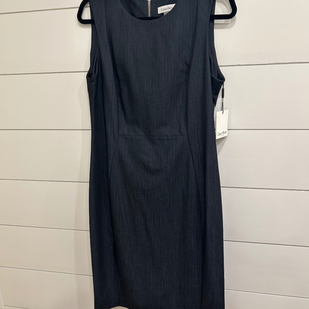 Calvin Klein blue grey shift dress